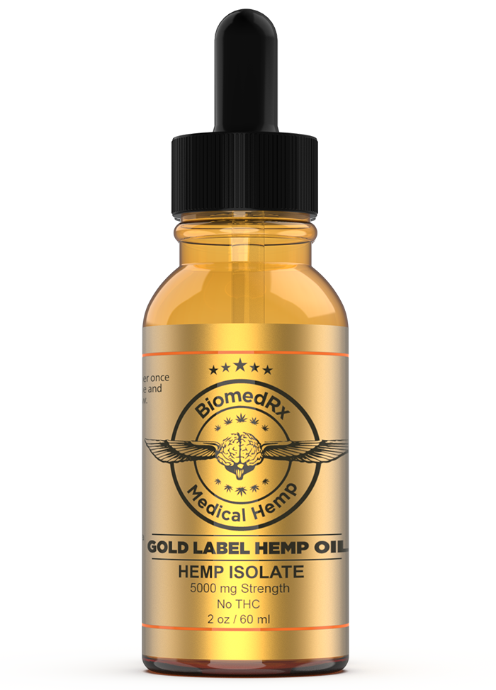 Gold Label CBD Oil 5,000mg strength bottle